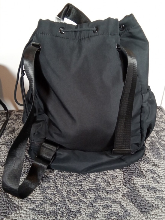 Beyond Yoga Black Drawstring Backpack with Front Zip Pocket Yoga Gym Sporty main image 6